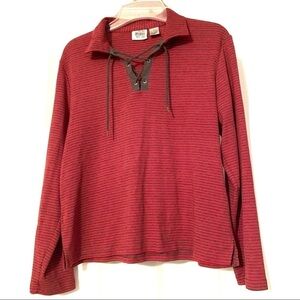 Vintage Jason Maxwell Long Sleeve Red & Gray Top L